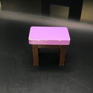 KidKraft Wooden Dollhouse Replacement Piece Purple Brown Miniature Table Stool